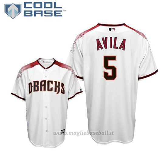 Maglia Baseball Uomo Arizona Diamondbacks Alex Avila Cool Base Majestic 1ªBianco